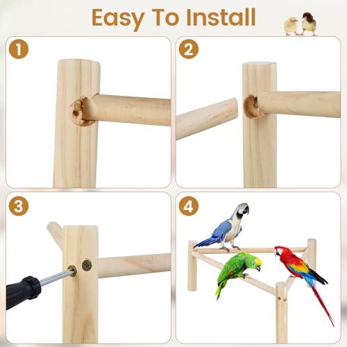 Chicken Strong Wooden Roosting Bar, Strong Roosting Bar for Brooder, Chick Wooden Perch 16.5 × 6.2 Inch Training Chicken Stand Toy for Bird Parrots Macaw