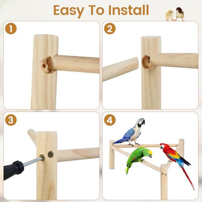 Chicken Strong Wooden Roosting Bar, Strong Roosting Bar for Brooder, Chick Wooden Perch 16.5 × 6.2 Inch Training Chicken Stand Toy for Bird Parrots Macaw