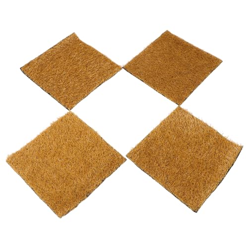 Toyvian 4pcs Chicken Nesting Pads Washable Artificial Grass Coop Bedding Liners for Hens Reusable Nest Box Mats for Eggs Nesting Mats for Chicken Coop
