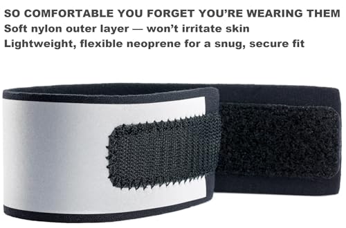 Reflective Ankle Bands with Very Large Reflective Area, 1,000+ ft Visibility, Straps for Biking, Running and Walking at Night - Bright, Lightweight & Comfortable - color: Silver - 4 Bands