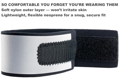 Reflective Ankle Bands with Very Large Reflective Area, 1,000+ ft Visibility, Straps for Biking, Running and Walking at Night - Bright, Lightweight & Comfortable - color: Silver - 4 Bands