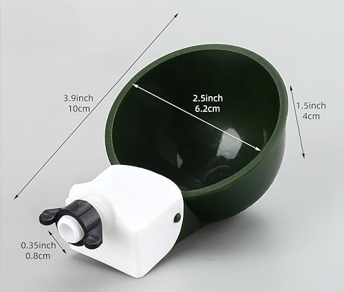 Chicken Waterer Cups 5 Packs,Duck Chick Waterer Chicken Feeder Cups,Automatic Waterer Feeder with Anti-Leak System for Chicken,Duck,Goose,Bunny(Green) - color: Green