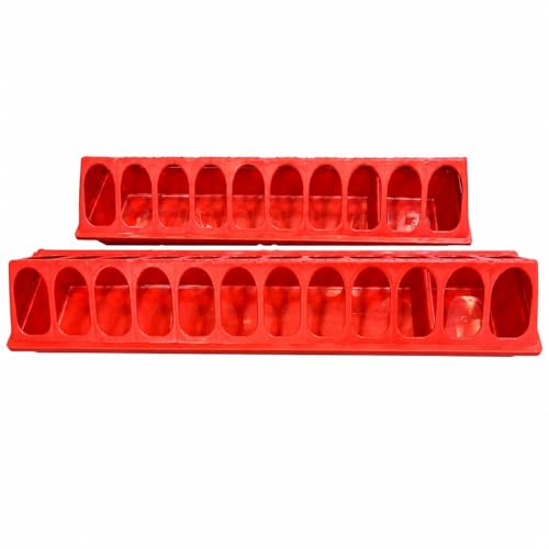 Hanging Chicken Feeder, Galvanized Steel Feeder, Long Trough Design, Chicken Feeders and Waterers, 84.5cm Long (24 Holes) - size: 84.5cm long (24 holes)
