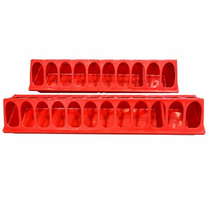 Hanging Chicken Feeder, Galvanized Steel Feeder, Long Trough Design, Chicken Feeders and Waterers, 84.5cm Long (24 Holes) - size: 84.5cm long (24 holes)
