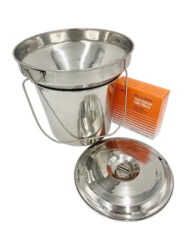 SS Strainers (Large Strainer & Pail Combo, 10 L Pail & Large Strainer Combo) - color: 10 L & Large Strainer Combo, size: Large
