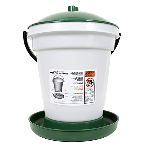 Harris Farms Large Flock Easy-Fill Poultry Drinker, Made with BPA-Free Plastic, Top Fill Design, 6.25 Gallon - size: 6.25 gallon