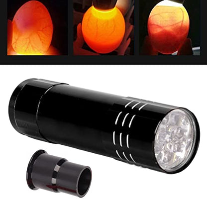 Egg Candler for Chicken Eggs, Light LED Cool Light Candler Candling Checker Lamp Incubator Chicken Lamp for Quail Goose Dark Canary All (Black) - color: Black