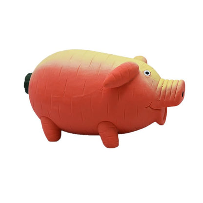 Dog Latex Toy, Funny Pig and Vegetable Design with Built-in Squeaker for Chewing, Floating, and Interactive Play (Carrot Pig) - color: Carrot pig