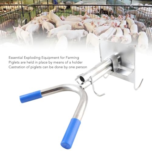 Gavigain Piglet Castration Rack Dual Hook Wall Mounted Stainless Steel Pig Castration Fixed Holder for Livestock Farm