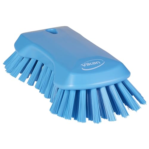 Vikan 38943 Extra Large Hand Brush, Multifunctional, Slip-Resistant Cleaning Tool, Extra Stiff Polypropylene & Polyester Bristle, 9.1", Blue - color: Blue