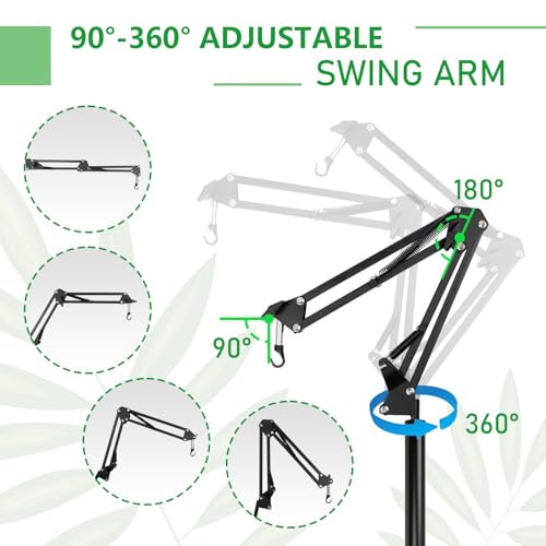 BETAZOOER 360° Adjustable Reptile Lamp Stand | Heavy Duty Metal Heat Lamp Holder (12-54in) for Bearded Dragons, Snake Tanks | 180° Foldable & Anti-Slip Base - size: Extra Large(Pack of 1)