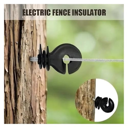 Electric Fencing Ring Insulators Farm Electric Fence Insulators Self Tapping Insulation Nail Wire Connections Livestock Insulator(10PCS) - color: 10PCS