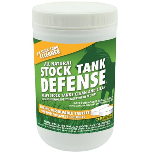 Airmax Stock Tank Defense, Livestock Water Trough Cleaner, Clean Drinking Tanks for Horse, Cattle, Goat & Chicken, Safe & Easy-to-Use Cleaning Tablet Treatment for Farming & Agricultural Use, 24 Tabs - size: 24 Tablets