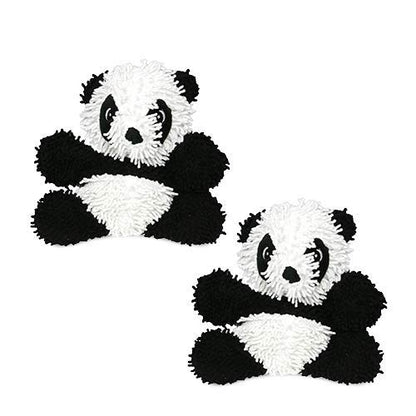 MIGHTY® 2 Pack Microfiber Medium Panda Dog Toys | Ultra Durable Plush Toy with Multiple Layers & Reinforced Seams , Washable and Floats , Mighty® Construction - color: 2PK Black White Panda