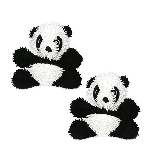 MIGHTY® 2 Pack Microfiber Medium Panda Dog Toys | Ultra Durable Plush Toy with Multiple Layers & Reinforced Seams , Washable and Floats , Mighty® Construction - color: 2PK Black White Panda
