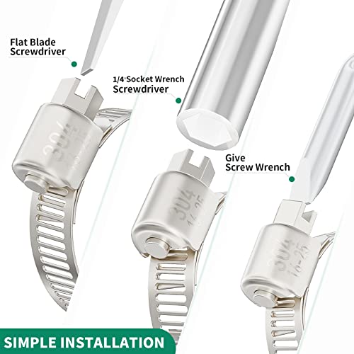 OURU 10PCS Hose Clamps Stainless Steel Adjustable 3/4"–1-1/4"(18-32mm) Worm Gear Hose Clamp, Heavy Duty Metal Small Hose Clamps for Automotive, Pipe, Radiator Plumbing, Fuel Line - size: 3/4"-1-1/4"(18-32mm)
