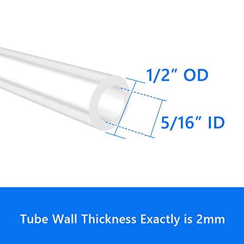 Quickun Silicone Tubing, 5/16" ID x 1/2" OD High Temp Food Grade Tube Pure Silicone Hose Line Tube for Home Brewing, Beer Line, Kegerator, Wine Making, Aquaponics, Air Hose by Proper Pour (26.25 Ft) - size: 5/16" ID-1/2" OD, style: 26.25Ft (8meters)