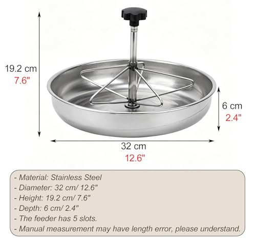 Small Feed Trough for Duck/Chicken/Rabbit/Piglet/Goose, Round Water Trough with Separated Fence, Anti-Waste Homestead Pig Feeder(32 cm/12.6") - size: 32 cm/12.6"