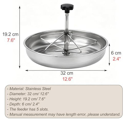 Small Feed Trough for Duck/Chicken/Rabbit/Piglet/Goose, Round Water Trough with Separated Fence, Anti-Waste Homestead Pig Feeder(32 cm/12.6") - size: 32 cm/12.6"