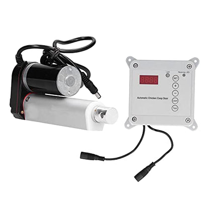 Automatic Chicken Coop Door Opener, Light Sensor and Remote Control with Timer and Anti Pinch Design, for Swing Doors 230 1000mm (US Plug)