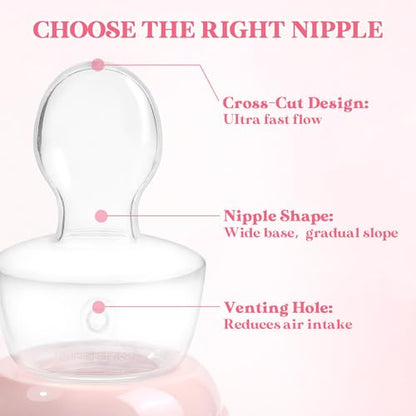 LittleForBig Silicone Soft Touch Adult Ultra Bottle Nipple Wide Mouth Bottle Replacement Teat