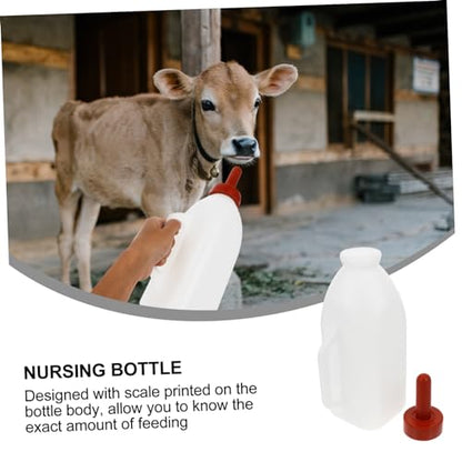 TOYANDONA 2L Calf Nursing Bottle Rubber Nipple Heavy-Duty Plastic Animal Feeding Bottle for Young Livestock for Lambs and Poultry