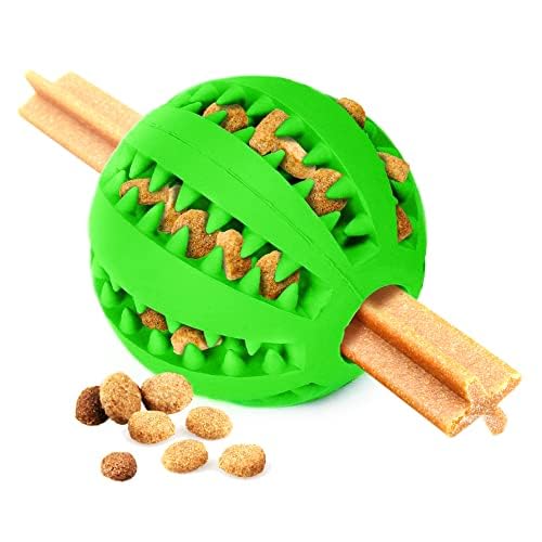 SunGrow Teething Treat Chew Ball for Rabbit, Ferret, Guinea Pig, Puppy, Kitten Tooth Clearing Puzzle Treat Dispenser, Aquarium Fish Bloodworm & Snack Holder, 2.75 inches