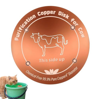 Copper Waterer Cleaning Disc, All Season Livestock Water Purifier Tray Keeps Water Clean for Poultry, Dogs & Cattle - size: ox