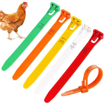 Chicken Leg Bands 300 Pcs Adjustable Chicken Foot Ring 8~28mm Turkey Goose Duck Poultry Rings Bird Carry Marking Cards(Green) - color: Green