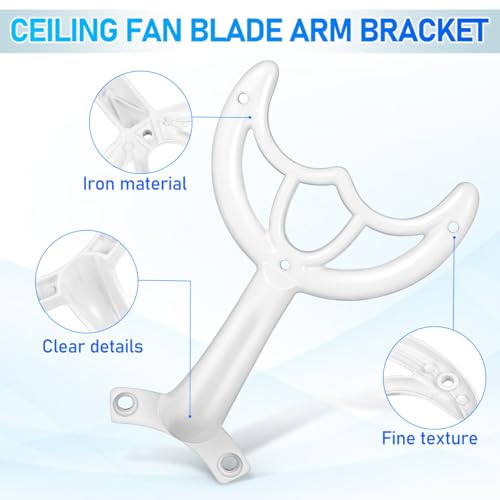 DOITOOL Replacement Ceiling Fan Blades Arms: White Finish Ceiling Fan Blades Arm Bracket for Replacing to Keep It Works Well