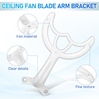 DOITOOL Replacement Ceiling Fan Blades Arms: White Finish Ceiling Fan Blades Arm Bracket for Replacing to Keep It Works Well