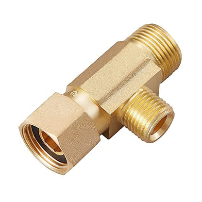 Litorange Lead-Free 1 PCS Brass Angle Stop Add-A-Tee Valve 3/8" Female by 3/8 Inch by 1/4-Inch Male T Extender Water Compression Easy Connect Tee (Pack of 1) - size: 1/4" Add-A-Tee Brass