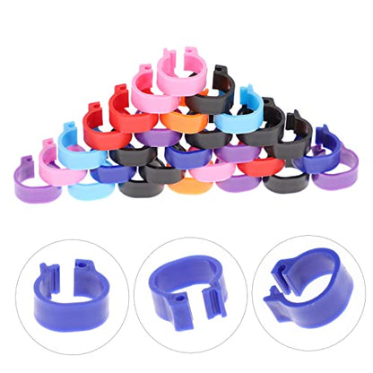 100pcs Colorful Poultry Foot Rings Large Clip-on Leg Bands for Pigeons Doves Ducks and Chickens Easy Identification for Bird Breeders and Enthusiasts