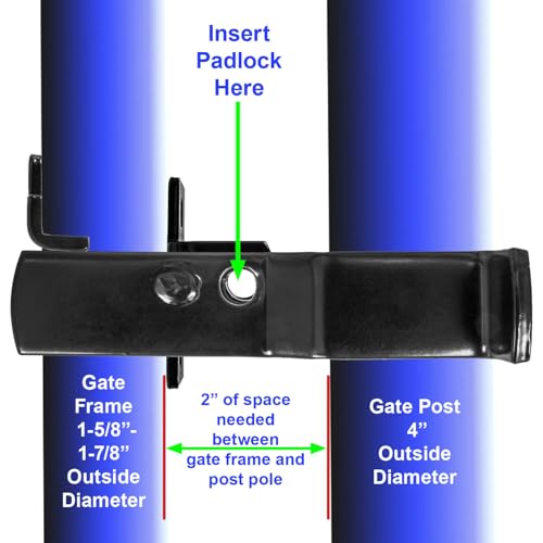 Black 4" Fulcrum Latch Single Gate - Pressed Steel - Powder Coated - size: BLACK 4"