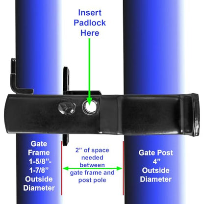 Black 4" Fulcrum Latch Single Gate - Pressed Steel - Powder Coated - size: BLACK 4"