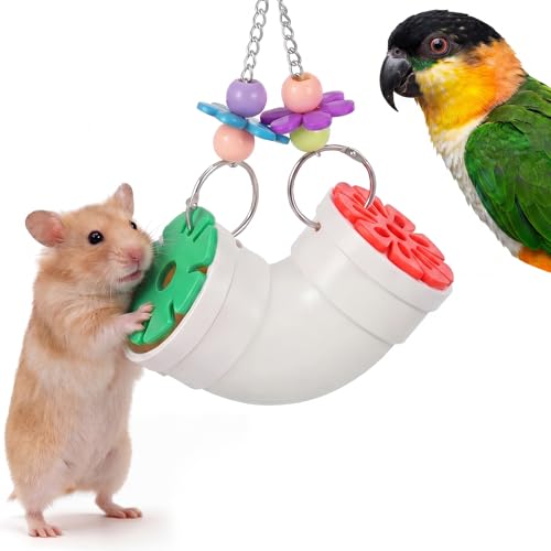 Shappy 1 Pack Rat Enrichment Toys, Wide Opening Rat Foraging Feeder for Various Treats, Hanging Slow Feeder Easy Clean Interactive Small Animal Puzzle Toy, Rodent Cage Accessories for Mice, Parakeets