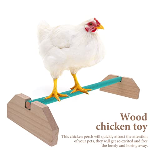 POPETPOP Wooden Chick Perch Stand for Chickens and Birds Natural Wood Roosting Bar for Secure Ground Perching Safe and Sturdy Breeds for and Pets