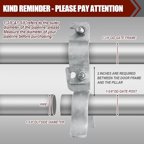 1-3/8" x 1-5/8" Chain Link Gate Latch,Galvanized Fence Gate Latch Fork Latch,Durable Chain Link Fence Lock for Farm Use Property Ownersz(Silver) - size: 1-3/8" x 1-5/8"
