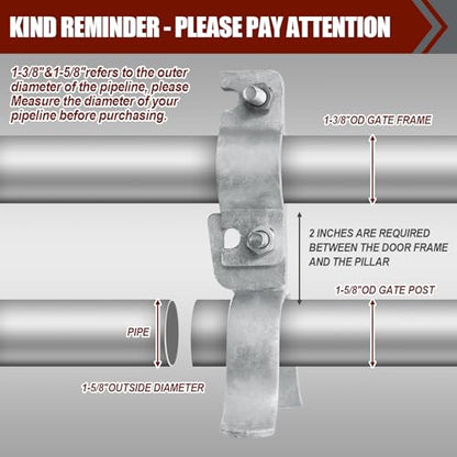 1-3/8" x 1-5/8" Chain Link Gate Latch,Galvanized Fence Gate Latch Fork Latch,Durable Chain Link Fence Lock for Farm Use Property Ownersz(Silver) - size: 1-3/8" x 1-5/8"