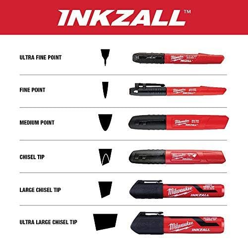 Milwaukee 48-22-3104 Inkzall Point Marker, Fine, Black, 4-Pack - size: 1 Count (Pack of 1)