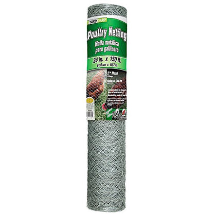 YARDGARD 2 Inch Poultry Netting, Chicken Wire Fence, 20 Gauge Galvanized Steel, Rabbit Fencing, Bird Enclosures, Garden Protection and Plant Support, 24 Inches x 150 Feet Legacy