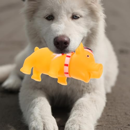 UPKOCH Squeaky Pig Dog for Dogs Chew for Teething and Training Interactive Pet for Indoor Play and Dental Health Safe Non-Toxic Material Fun Reward