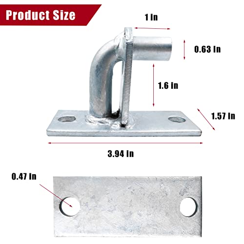 2 Pack Wall Mount Gate Hinges, Heavy Duty Chain Link Fence Gate Hinges with 5/8 Hinge Pin for Fences & Farm Gates (Screws Not Included), Silver - color: Silver