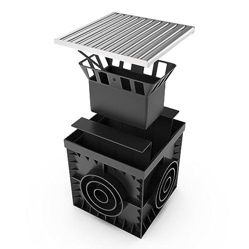 Vodaland - 12x12 Catch Basin Stainless Steel ADA/Heel Proof Grating Package with Debris Basket Included!