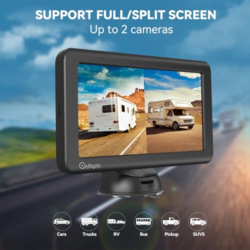 eRapta Wireless Backup Camera Magnetic: 5” Portable, 1-Min Install-Free Trailer Backup Camera with FHD1080P, Infrared Night Vision, 150° Wide-Angle View for Trailer/RV/Truck/Car/Tractor ACT501 - size: 5 inch-1 camera
