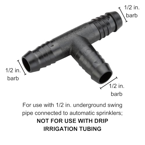 Rain Bird SWGT1/2TEE EZ Pipe/Swing Pipe Tee, 1/2" Barb x 1/2" Barb x 1/2" Barb Tee Fitting, 1-Pack - size: 1 Pack, style: 1/2" Barb x 1/2" Barb x 1/2" Barb Tee