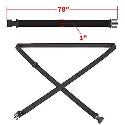 MAGARROW 78" x 1" Strap Buckle Packing Straps Adjustable 1-Inch Belt - color: Black 6.5 feet Long (10-PCS)