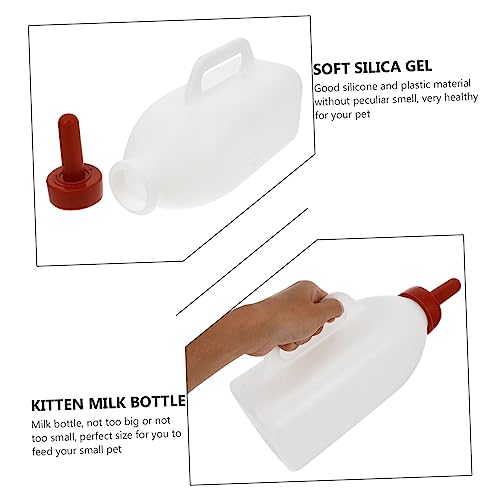2L Calf Nursing Bottle Replaceable Rubber Nipple Sturdy Thick Plastic Feeding Bottle for Young Livestock and Poultry