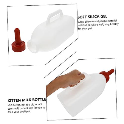 2L Calf Nursing Bottle Replaceable Rubber Nipple Sturdy Thick Plastic Feeding Bottle for Young Livestock and Poultry