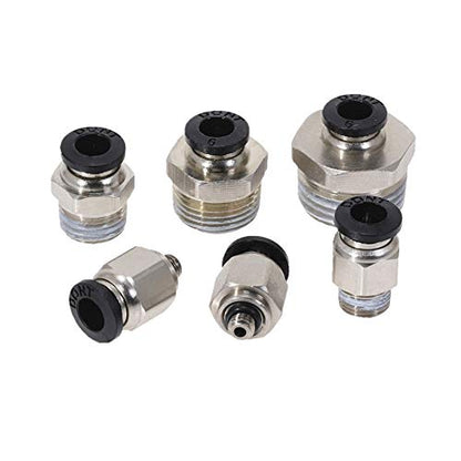 Beduan Push to Connect Fitting, 5/16" Tube OD x 1/4" NPT Thread Male Straight Pneumatic Air Fitting (Pack of 10) - size: 5/16"OD-1/4"NPT